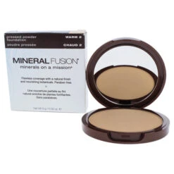Mineral Fusion Pressed Powder Foundation - 02 Warm By Mineral Fusion For Women - 0.32 Oz Foundation